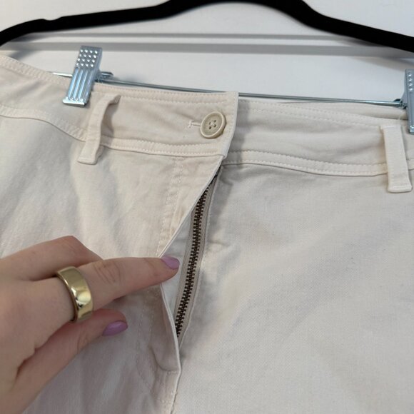 NWOT Nili Lotan Megan Pants White Twill Ankle Length High Rise Wide Leg Sz 6 - Picture 6 of 8